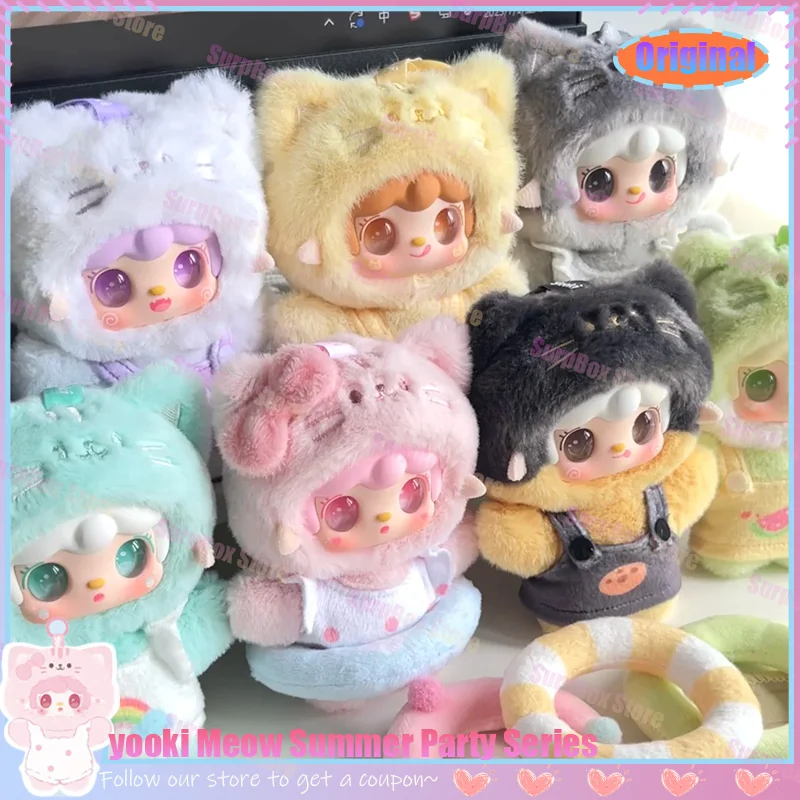 

New Yooki Summer Party Series Blind Box Vinyl Face Cute Kitten Figure Trendy Face Ornaments Girls Birthday Gift Collectible Toys