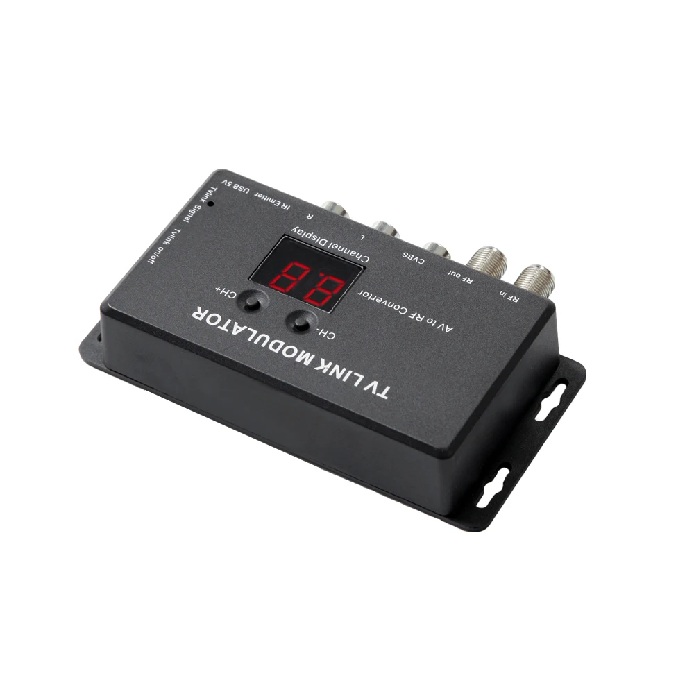 UHF TV LINK Modulator AV إلى RF Converter IR موسع مع 21 قناة عرض PAL/NTSC اختياري بلاستيك عالي الجودة