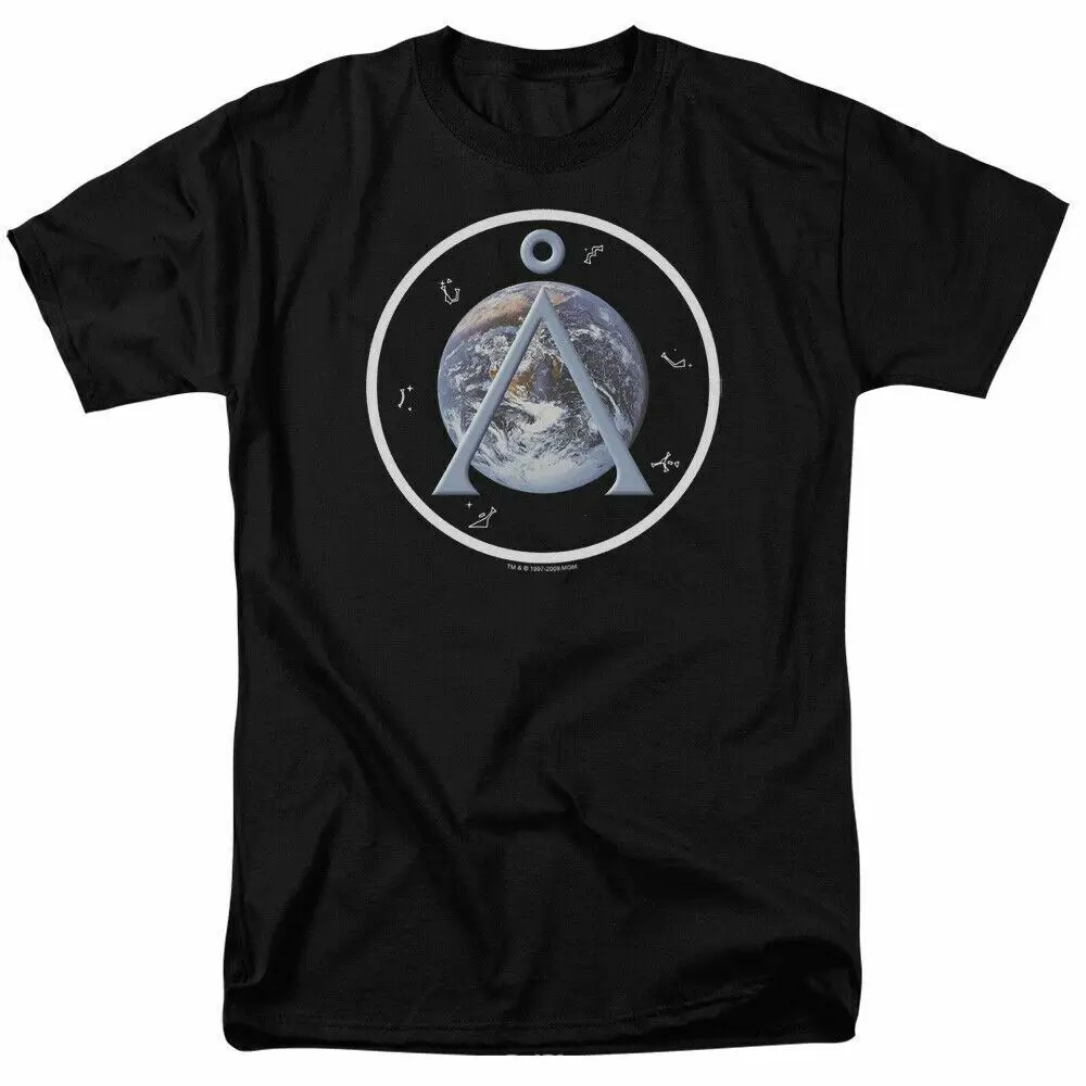 Stargate Sg1 Earth Emblem T Shirt Licensed Sci Fi Tv Alien Show New Black