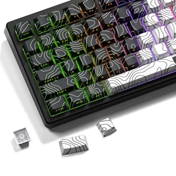 XVX Topographic Keycaps Side Print Shine Through PBT Keycaps Cherry Profile Dye-Sublimation Keycaps Topography 132 Keys