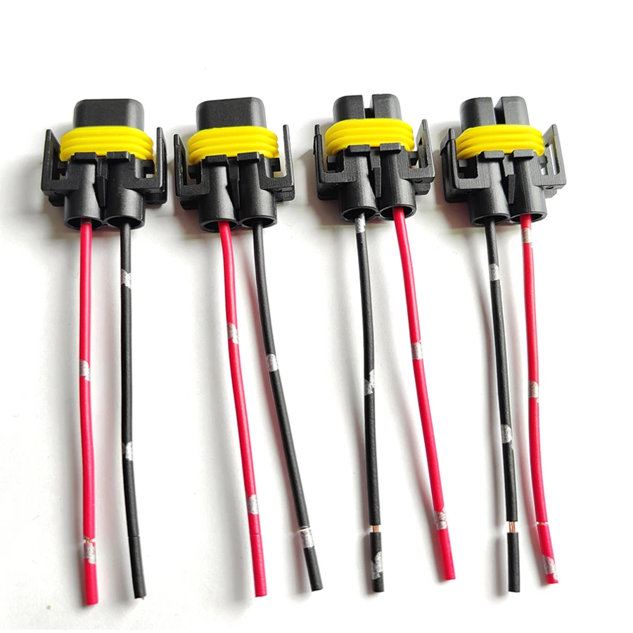 4Pcs H8 H11 Socket Connector Cable H11 Lamp Base Adapter Female Plug For Car Headlight Fog Lights Bulbs High Quailty Copper Wire