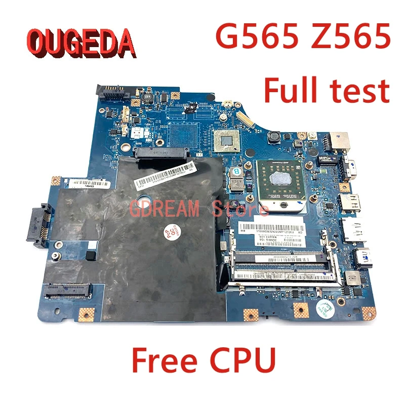 

OUGEDA Laptop Motherboard For Lenovo G565 Z565 LA-5754P DDR3 Socket S1 Free CPU Mainboard Full Test