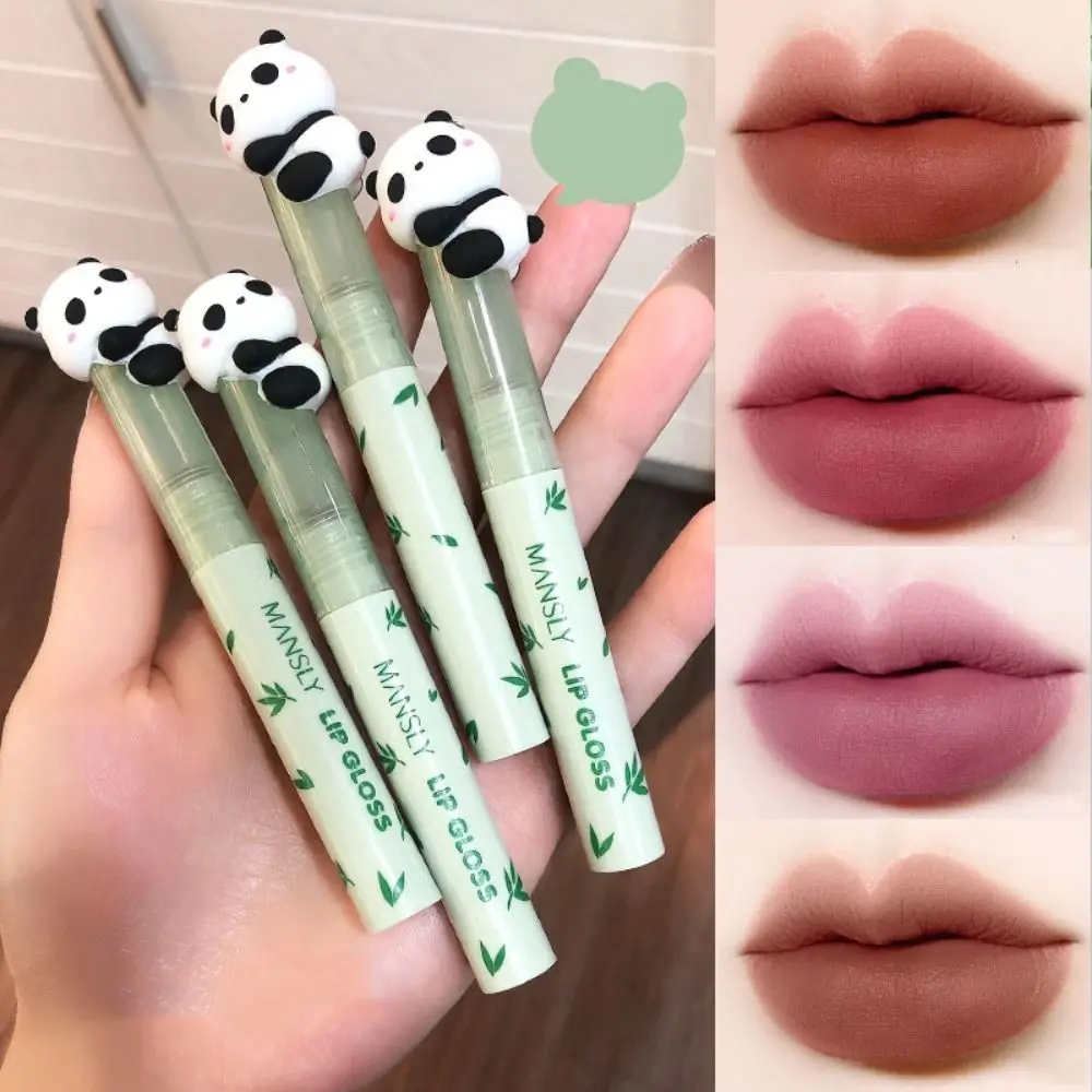 Haut freundlicher wasserdichter Panda Lippenstift natürlicher Antihaft-Lip gloss seidig matt Samt Lippen glasur Lippen Make-up