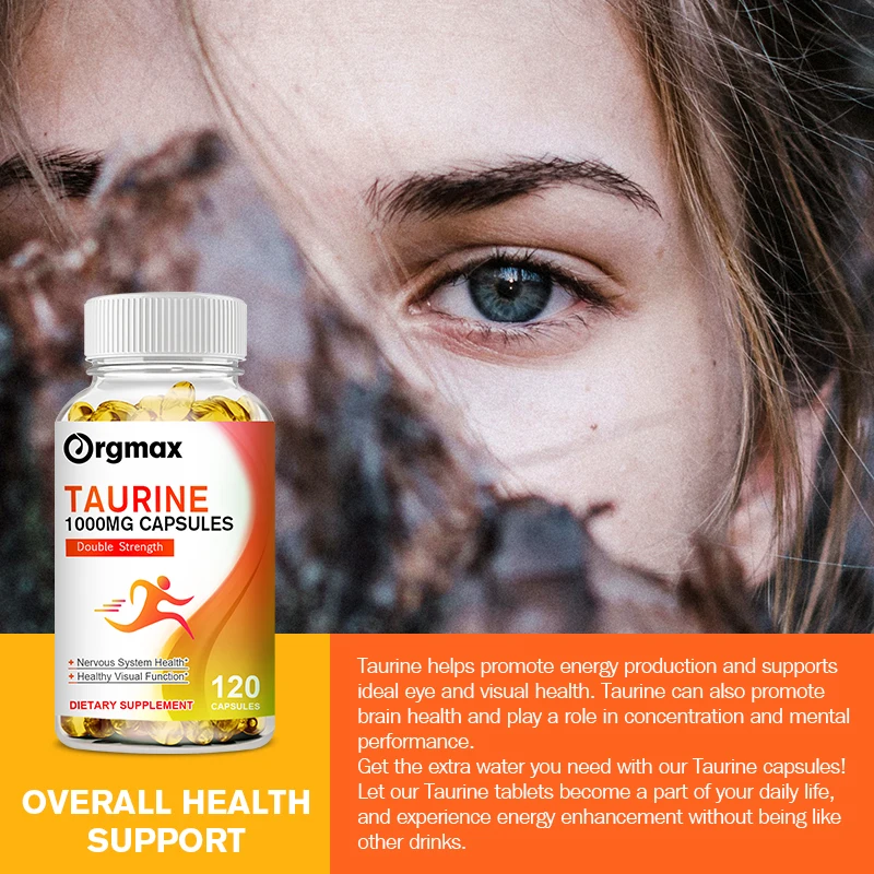 Orgmax Taurine Capsules Improves Reproductive Development Nervous System Strengthen Fertility &Night Vision Brain Care for Male