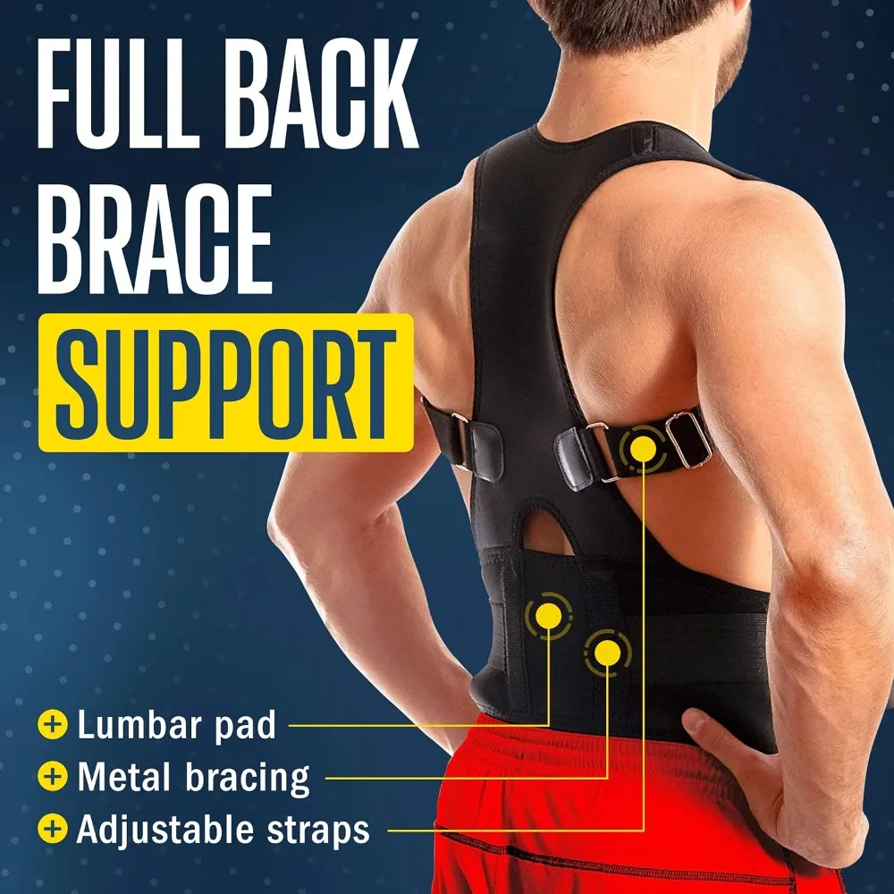 Posture Corrector  Adjustable Back Support Straightener Shoulder Posture Support for Pain Relief Body Correction Large