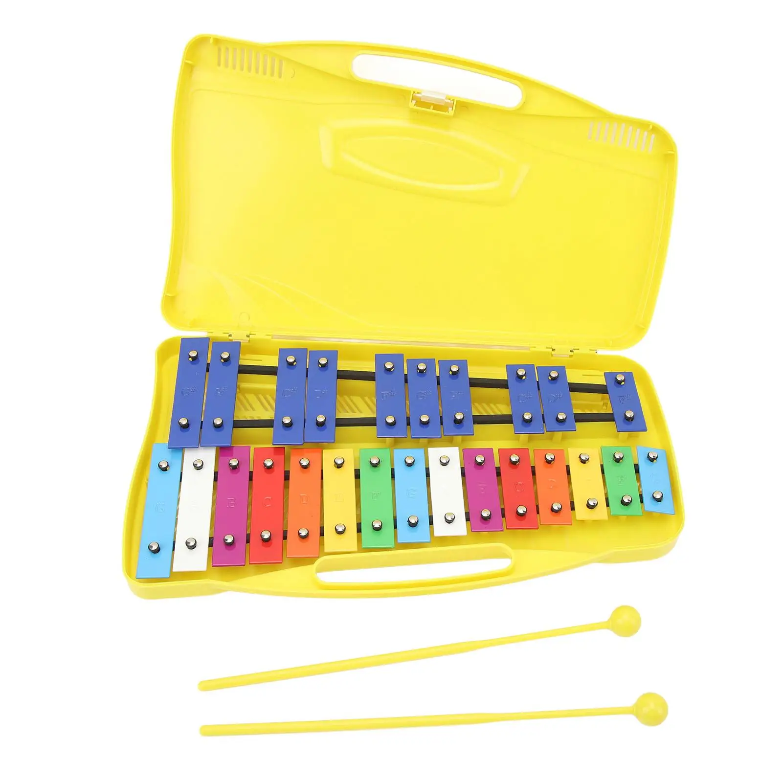 Professional 25-Note Metal Keys Xylophone for Toddlers with Yellow Box