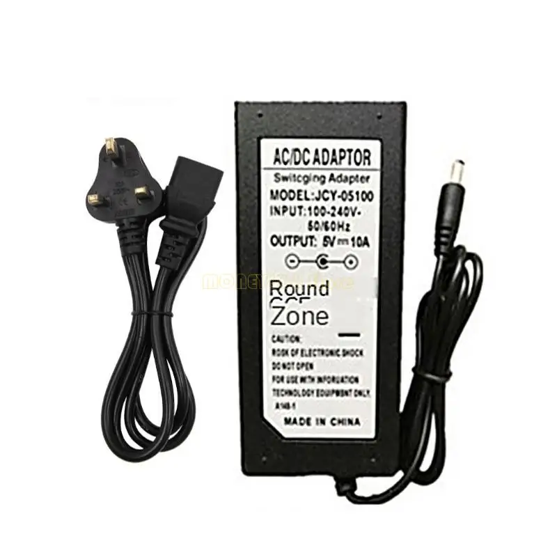 

F62C Switching Power Supply Adapter for DC 5V Lighting AC 100-240V 5.5x2.1-2.5mm Male Connector for LED Strip