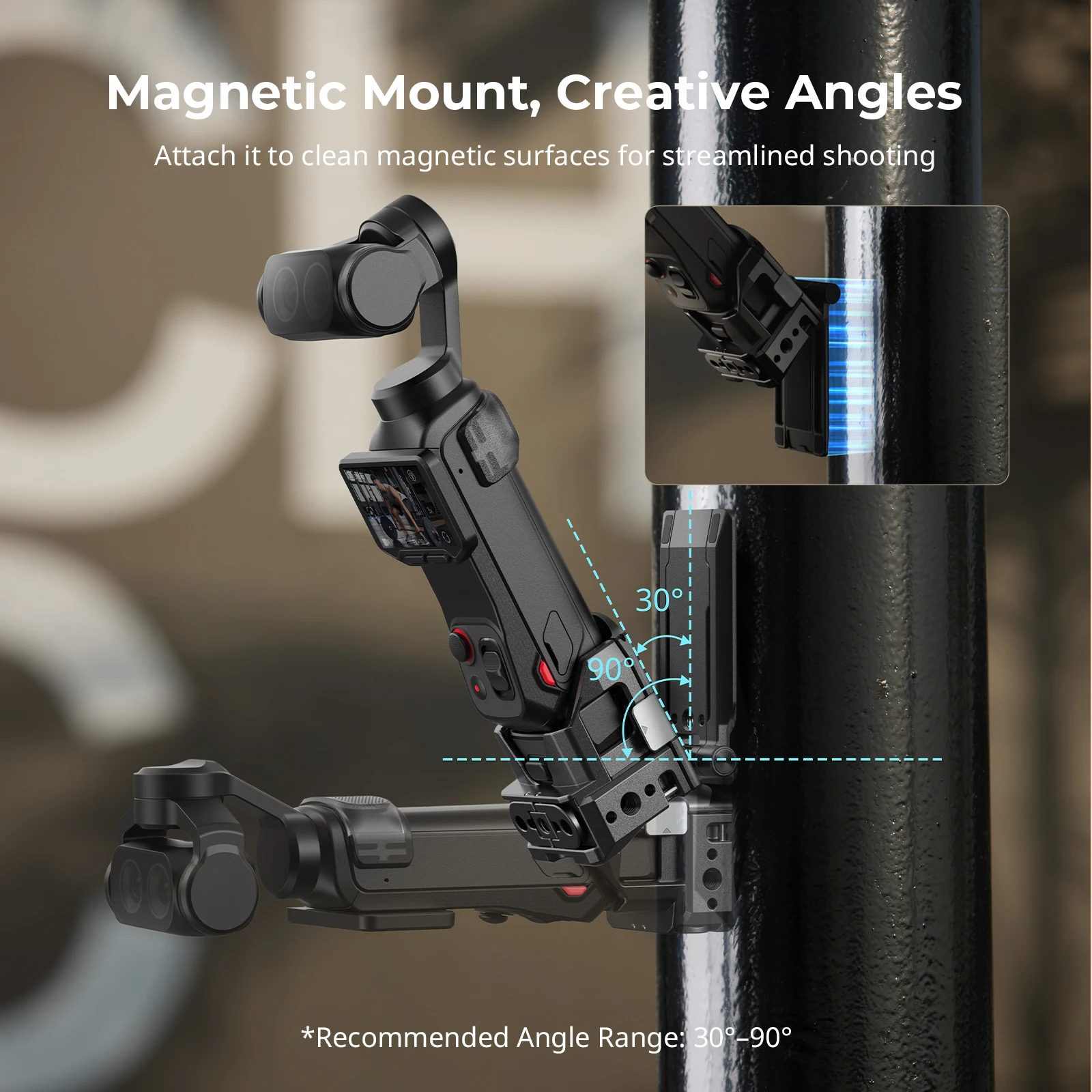 SmallRig Mocowanie z możliwością podłączenia do Insta360 Luna Ultra z wbudowanym interfejsem magnetycznym, mocowaniem typu cold shoe i płytką Arca-Swiss -6824 — zdjęcie produktu 3