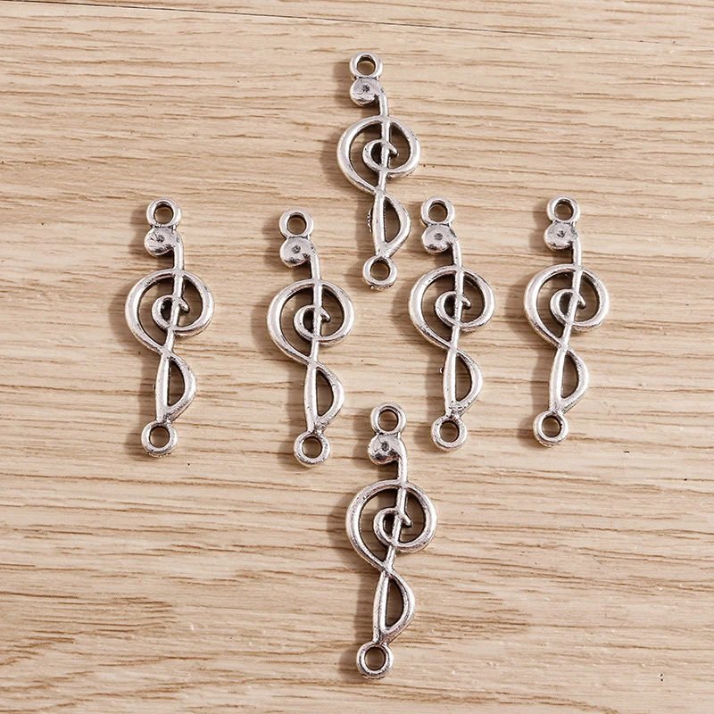 Tusember 30 Stück 10*29mm Legierungsanhänger, Metall-Musiknoten-Charms für Ohrringe, Halsketten, handgefertigte religiöse Schmuckherstellung, Zubehör – Detail 6
