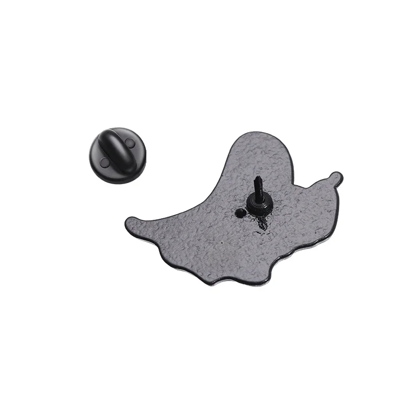 Boo With Black Cat Brooch Enamel Pin Custom Halloween Punk Ghost Brooches Accessories for Shirt Clothes Lapel Badge Jewelry Gift image 3