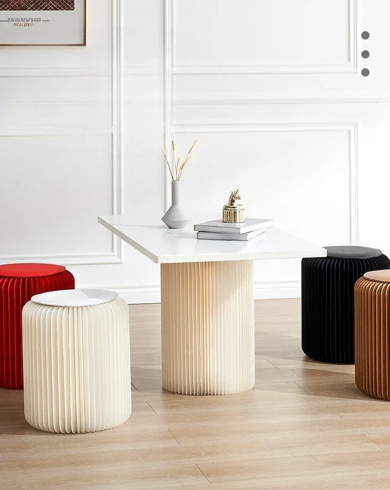 Cream Small Stool Portable Folding Stool High Load Bearing Durable Stool for Home Living Room Small Chair Stool