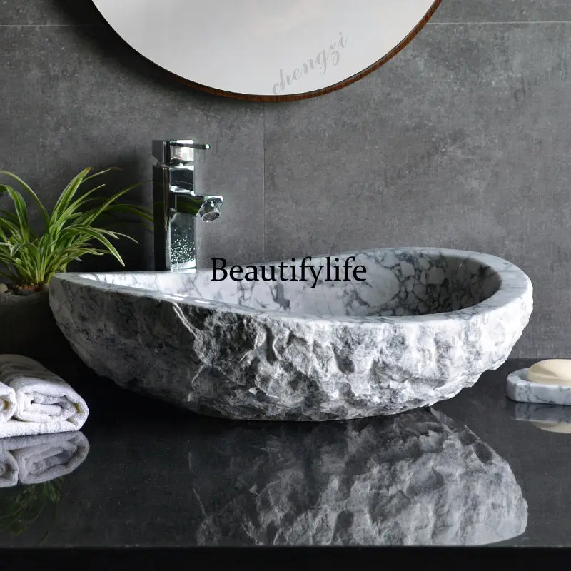 Stone wash basin, bathroom, art stage basin, household balcony, retro modern basin