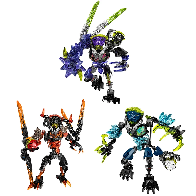 Bloques de construcción de la serie Bionicle para niños, máscara dorada, maestro, Calavera, Guerrero, héroe, fábrica, compatible, Robot, ladrillos,