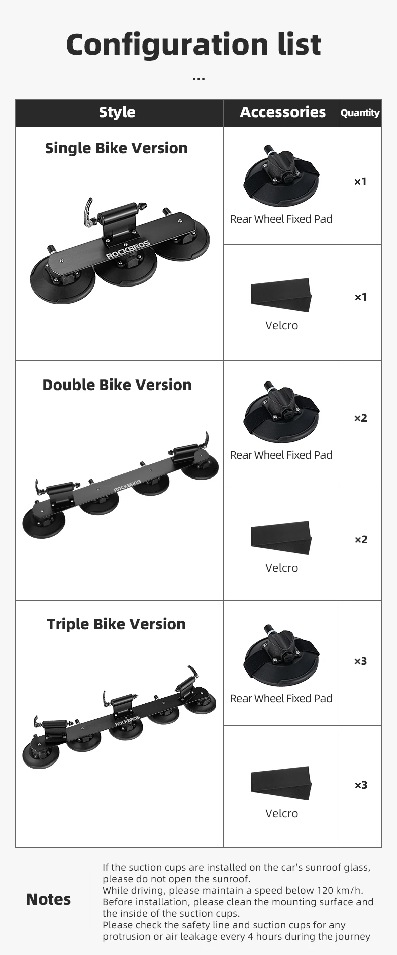 ROCKBROS Fahrrad-Auto-Racks, Fahrrad-Saugnäpfe, Dachträger, Fahrraddachhalter, schnelle Installation, MTB, Mountainbike, Rennrad, Zubehör – Detail 18