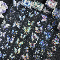 1 roll Dream butterfly theme art shell light PET tape hand account material decorative collage Scrapbooking accessories