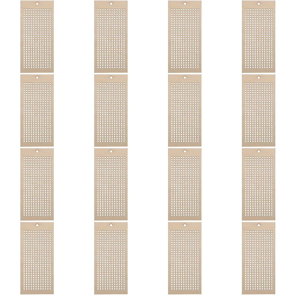 16 Stück Etiketten zum Selbermachen, Kreuzstich-Lesezeichen aus Holz, blanko, Hängeetikett (8 Stück), Auflistung von gewöhnlichen, ausgehöhlten Markierungen, Werkzeugen für Schüler
