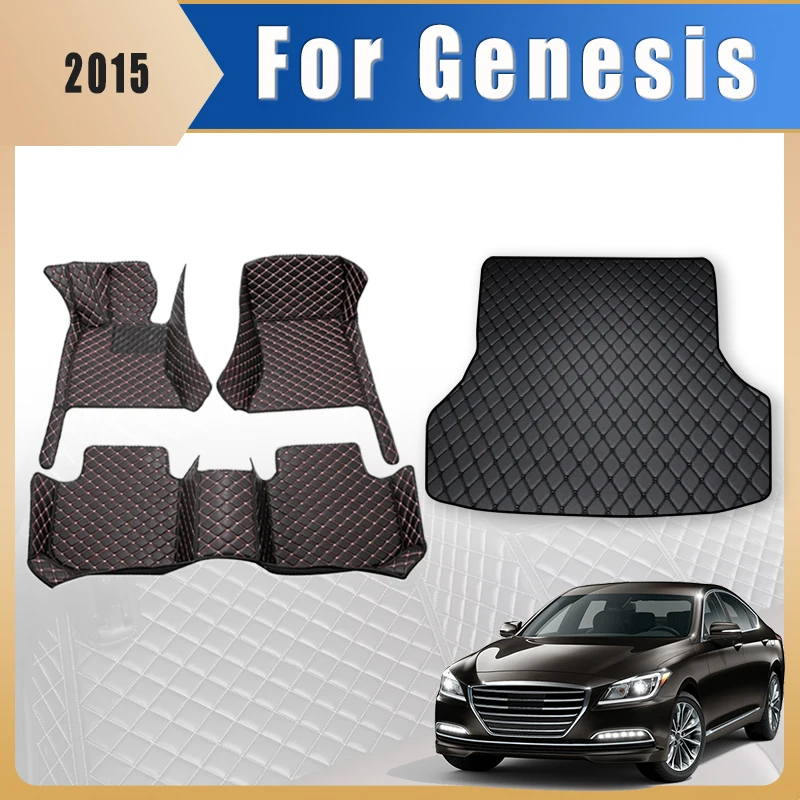 

Car Floor Mats Trunk Carpets For Hyunida Genesis 2015 Foot Pads Auto Accessories Interior Products Covers Parts Waterproof Rugs