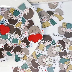 40pcs Cute Couple Girls And Boys Travel Mini Diary Stickers For Stationery Scrapbook Mobile Phone Laptop Art Decal Sticker