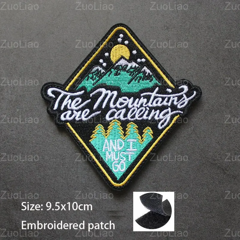 NEUES Design Bergsteiger-Abenteuer 3D-Stickerei-Patch Offroad-Reise Auto DIY Moral-Aufnäher Magisches Armband mit Rucksack-Patch