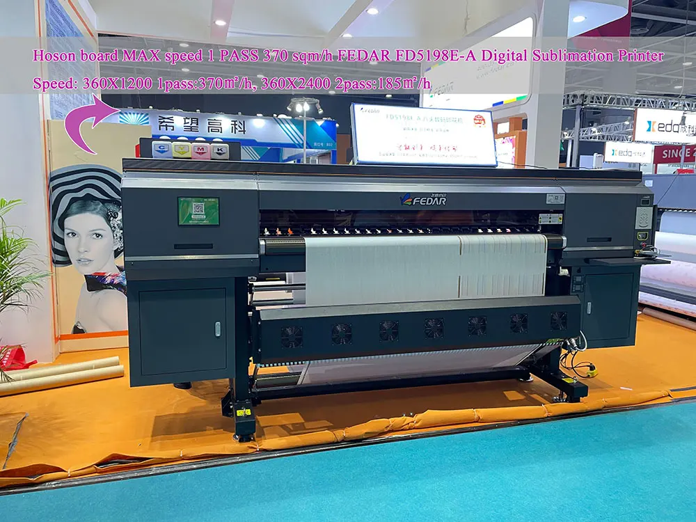 2025 طابعة نسيج نسيج Fedar 8 رؤوس Cmyk عالية السرعة لفة إلى لفة راسمة التسامي