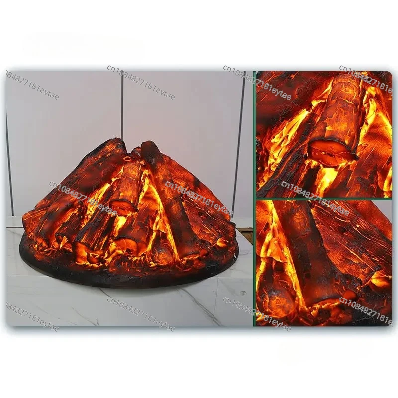 Modern Decorative Fireplace Insert, Luminous Simulated Flame Wall Decor