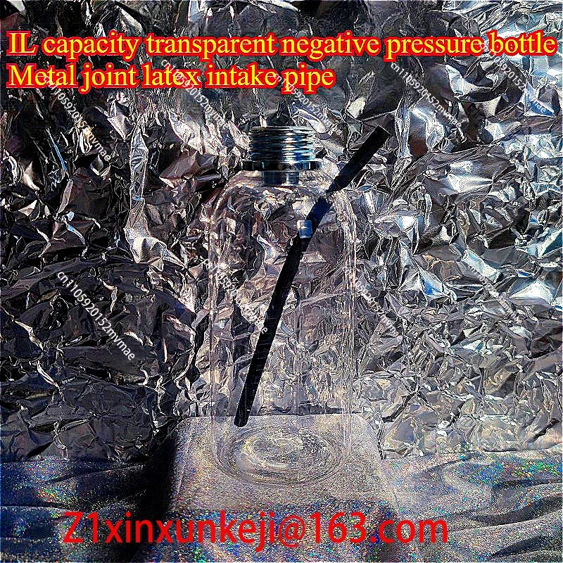 Transparent 1L Negative Pressure Bottle Breath Control Breath Accessories Metal Connector Gas Mask