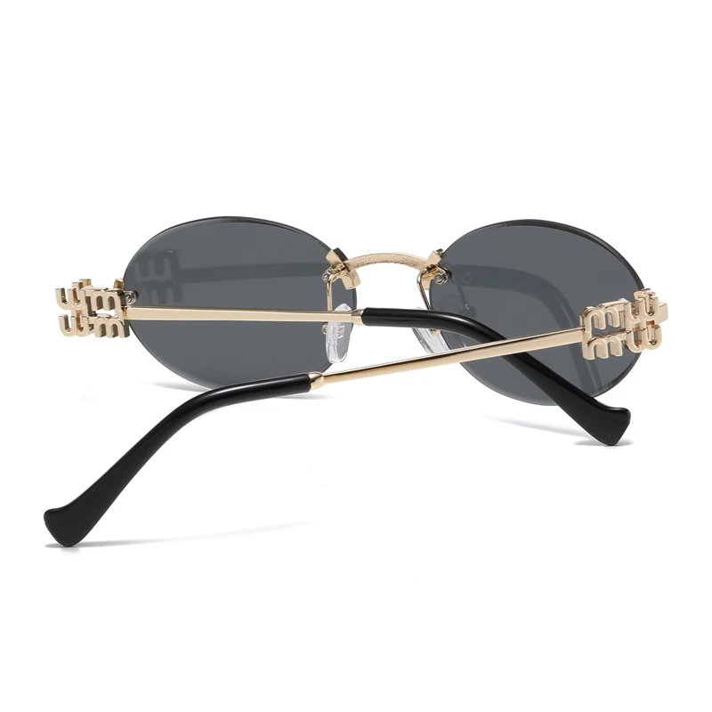 Fashion Men And Women Sun Shading Oval Sunglasses For Summer Travel Uv400 Frameless Sunglasses Round Fashion image 2