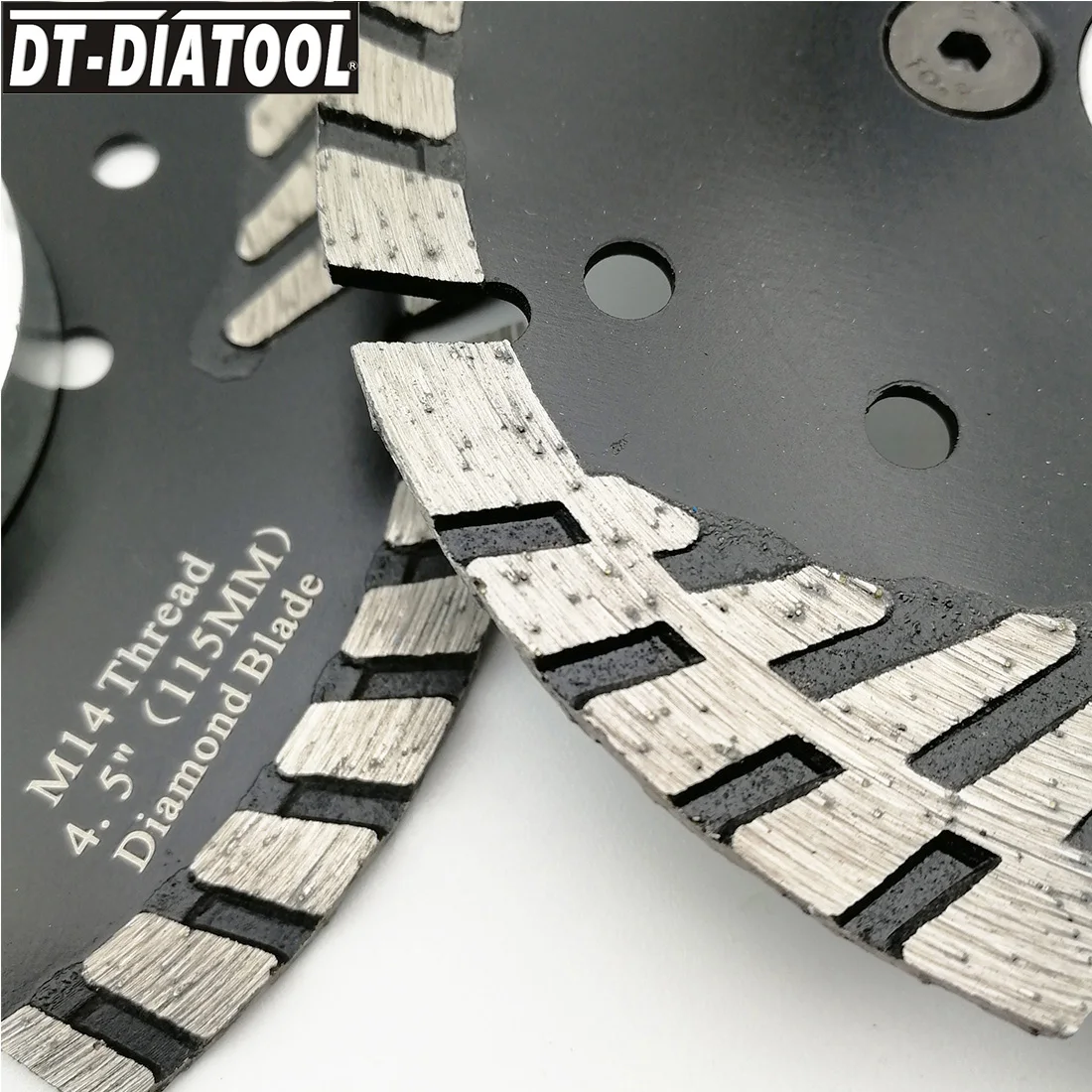 DT-DIATOOL Dia 4inch/105mm Diamond Turbo Saw Blade with Slant Protection Teeth Wheel Cutting Disc for Concrete Granite Marble