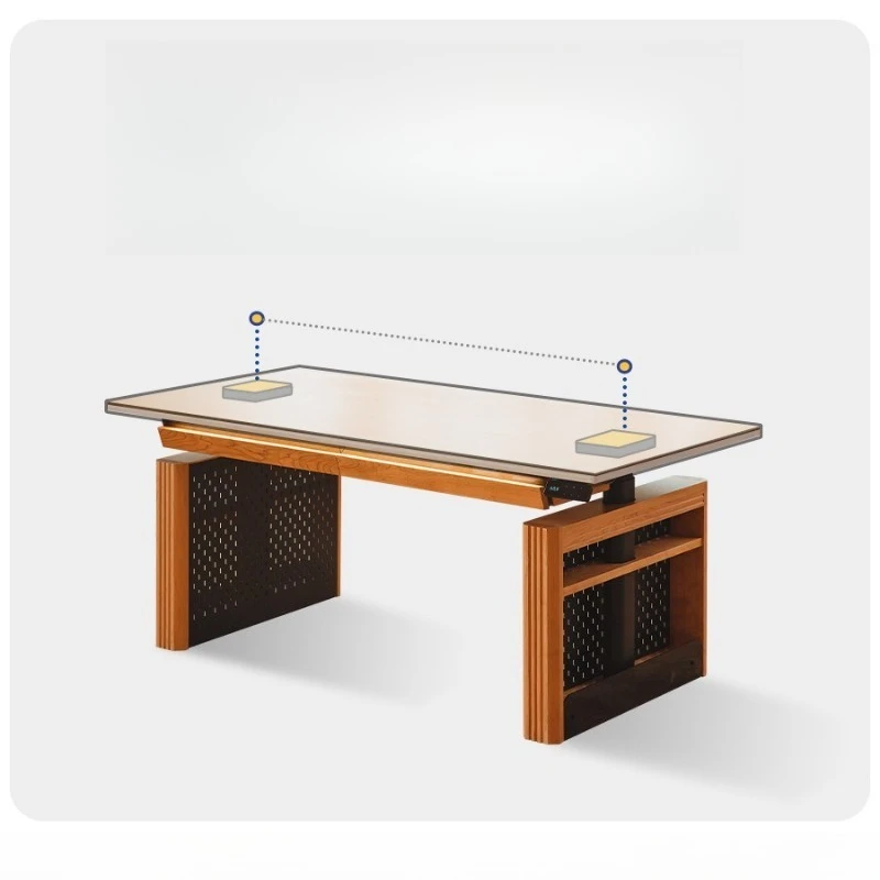 Lifting desk, electric solid wood adjustable automatic office study table