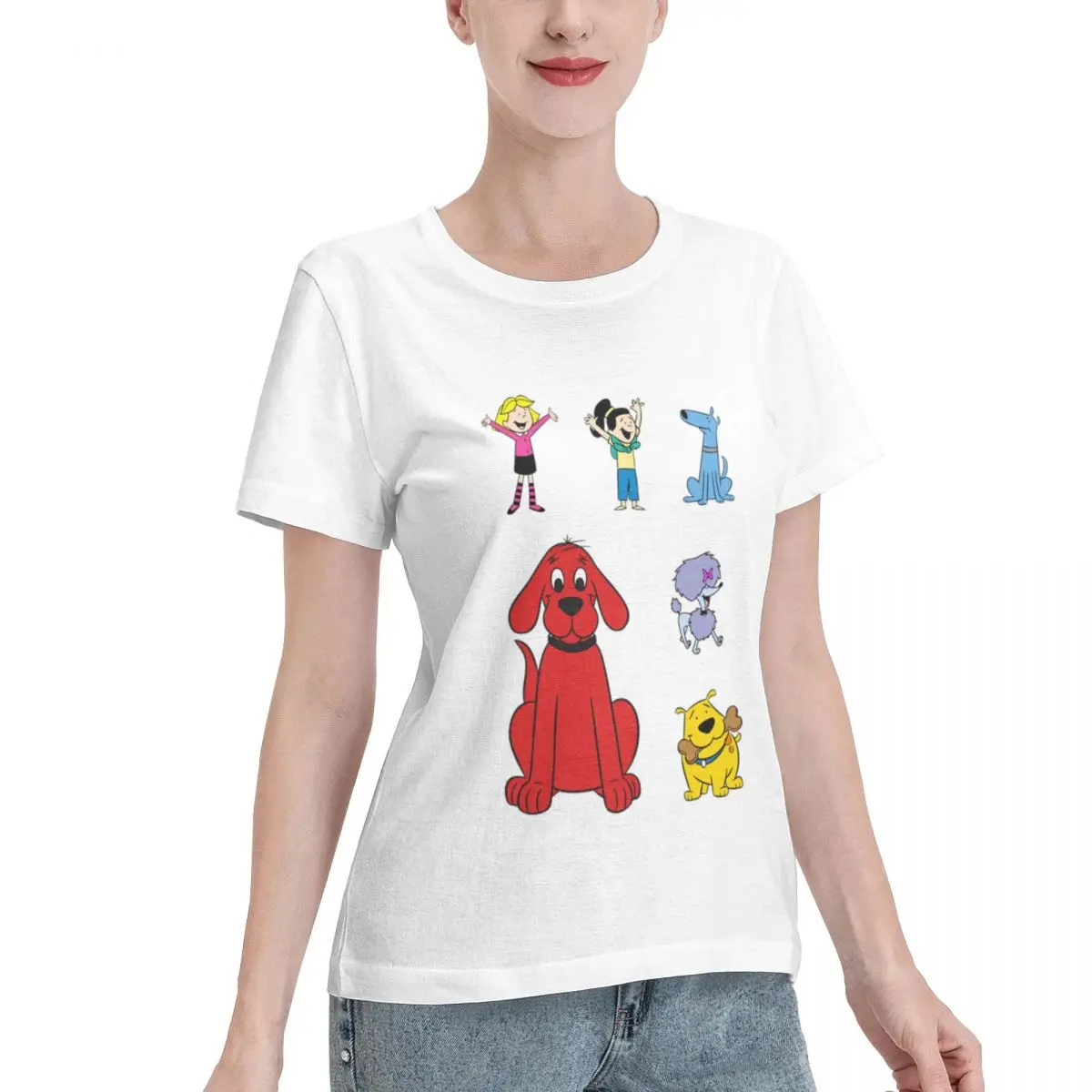 Washable Clifford The Big Red Dog Women's T-shirt Ootd Spring Autumn Top - view 2