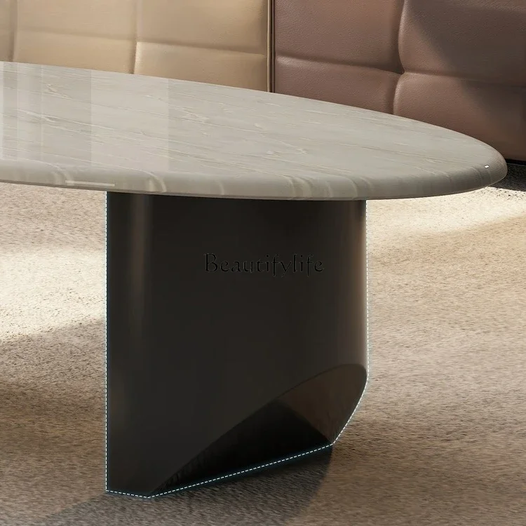 ls 27jade luxe stenen salontafel huishoudelijk klein appartement woonkamer neemt geen ruimte in beslag ovale natuurlijke marmeren salontafel