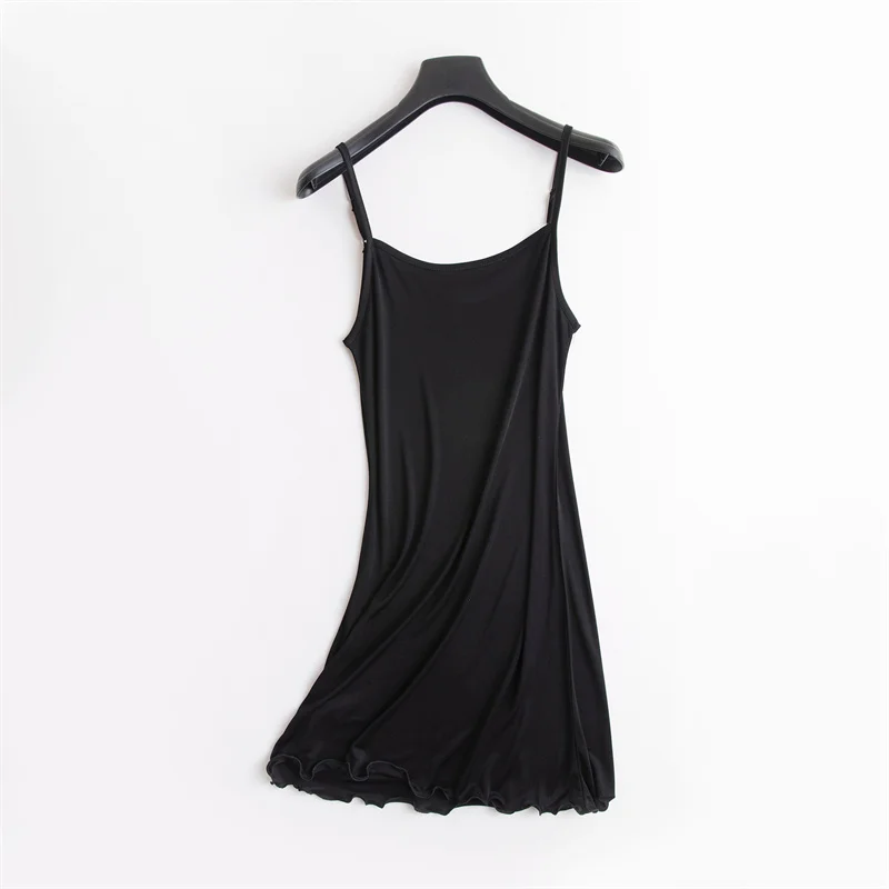 Mulberry Silk Knitting Silk Suspender Skirt Petticoat Bottom Skirt Silk Loose Long Adjustable Shoulder Strap Nightgown