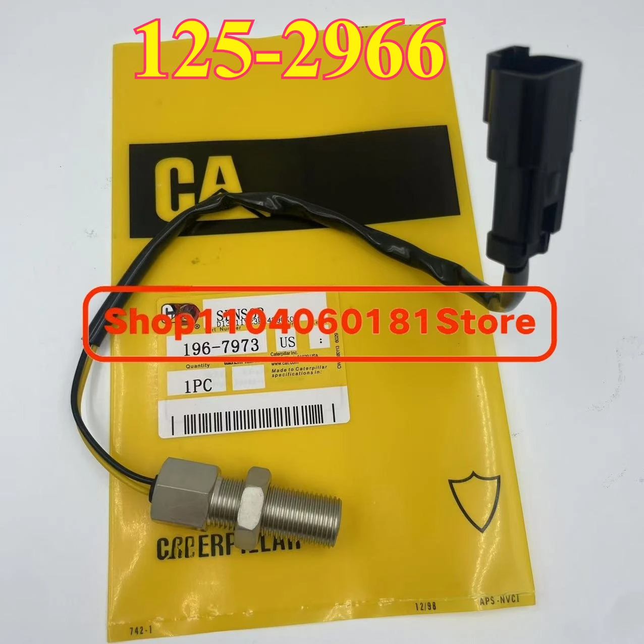 

Excavator Spare Parts 125-2966 196-7973 RPM Speed Revolution Sensor for Caterpillar CAT 320B 320C 312B E320B E320C E312B