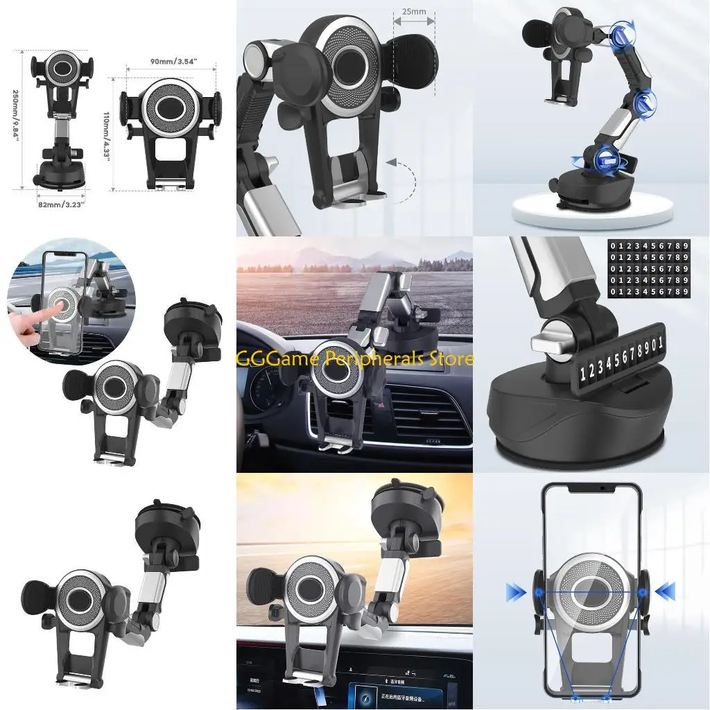 U55B Autotelefoon GPS Rack Mount Universele smartphonehouder Autoontluchter Houder Dashboard Voorruitmontage