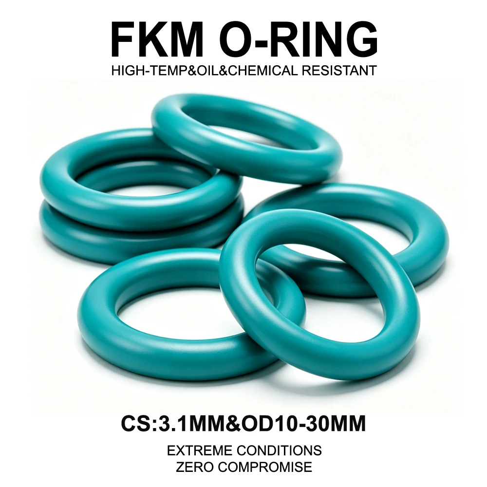 10Pcs FKM O-Ring CS 3.1mm OD 10~30mm Anti Ozone, Anti Permeation, Wear-Resistant and Durable Mechanical Equipment Sealing Ring