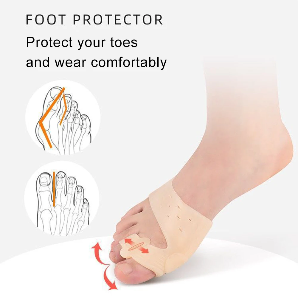 Elastic Toe Separator Bunion Corrector Silicone Hallux Valgus Orthopedic Protector Thumb Foot Corrector Spacers Bunion Relief