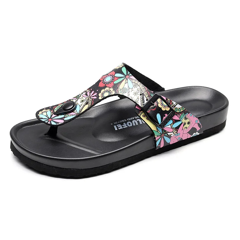 2023 New Flip Flops Open Toe Ladies Unisex Soft Bottom Platform Slippers Summer Beach PU Slides for Women Non Slip Flat Sandals