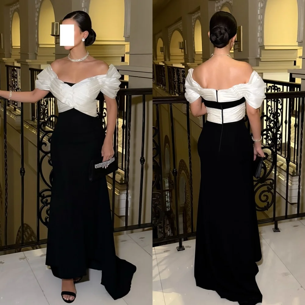 Vestidos largos personalizados de alta calidad, plisados, rectos, fruncidos, con hombros descubiertos, vestidos para ocasiones a medida, estilo moderno, Sexy