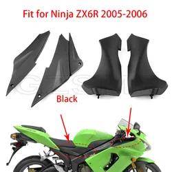 Fit for KAWASAKI Ninja ZX6R 2005-2006 Motorcycle Black Side Seat cushion side panel Intake Dash Panels Air Duct Cover Fairing