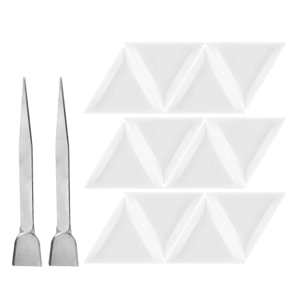 

Bead Sorting Tray Stainless Steel Tweezers Grooved Picker Scoop Jewelry Craft Storage Box Diamond Plates Beaded Accessories
