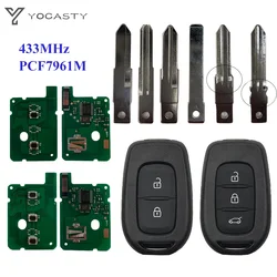 YOCASTY-Télécommande à 2/3 lèvent pour Renault Sandero, Dacia, Logan, Lodgy, Dokker, Duster, Contrôle de Remplacement de Trafic, 433MHz, PCF7961M