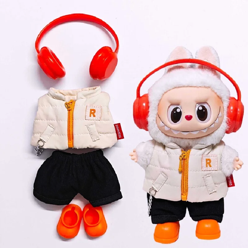 

Only clothes, no dolls for labubu Winter Clothing Fashion Cotton Vest Set 15 cm Baby clothes Labubu winter baby Clothes 17cm