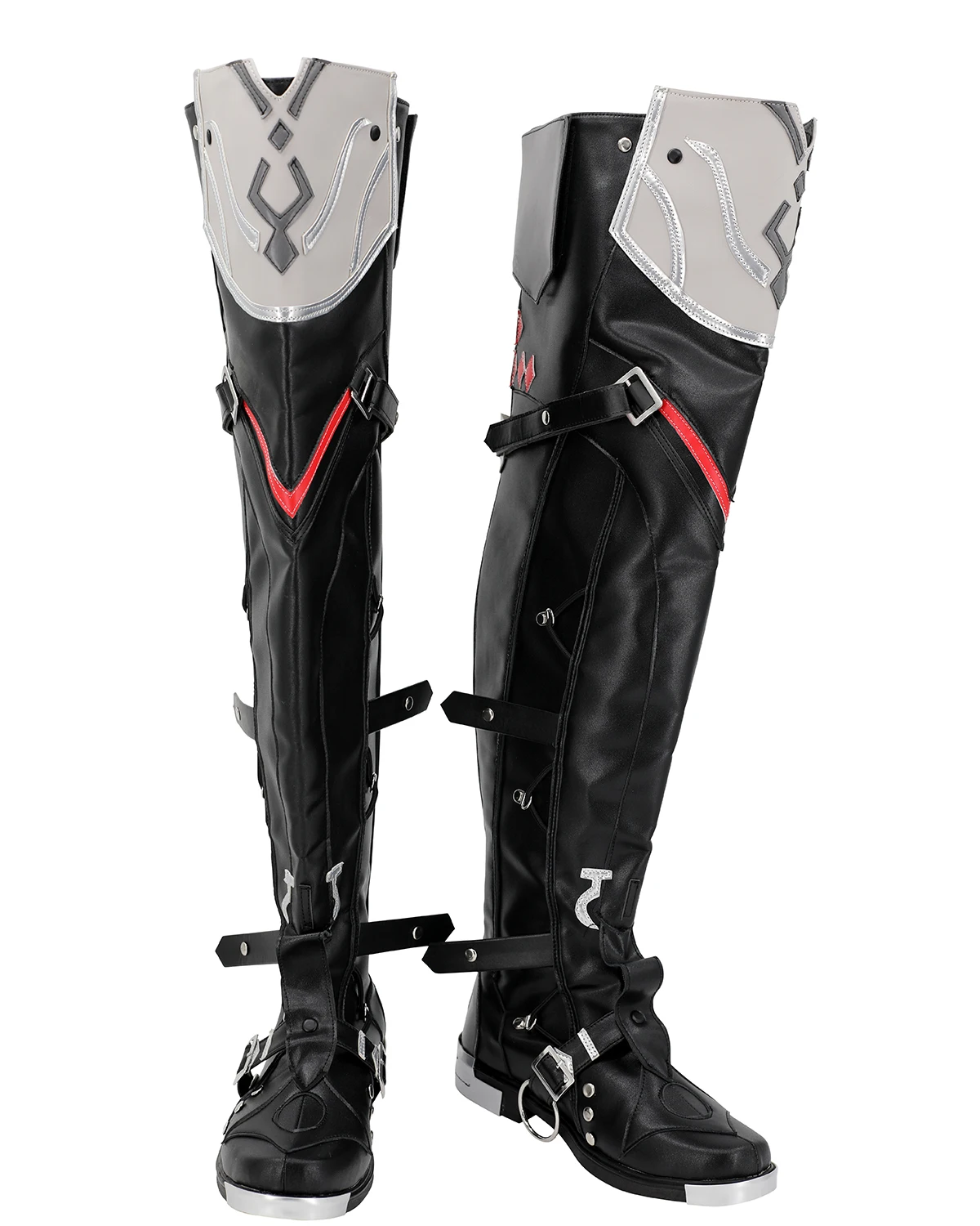 Genshin Impact Fontaine Wriothesley Cosplay Shoes Black Boots Custom Made Any Size