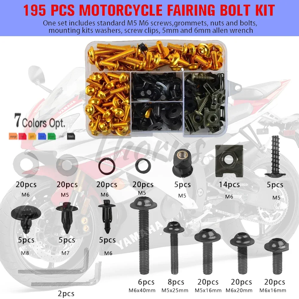 Moto Fairing Bolt Screws Kit Nut Clips For Yamaha YZ250F YZ250 YZ250FX YZ250X YZ450F YZ450FX YZ 250 250F 250FX 250X 450F 450FX