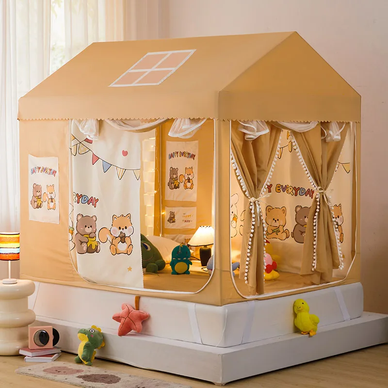 

Детская москитная сетка на кровать с плотной сеткой для предотвращения падений, блокировки света, защиты от пыли, с занавеской 120/150/180x200см