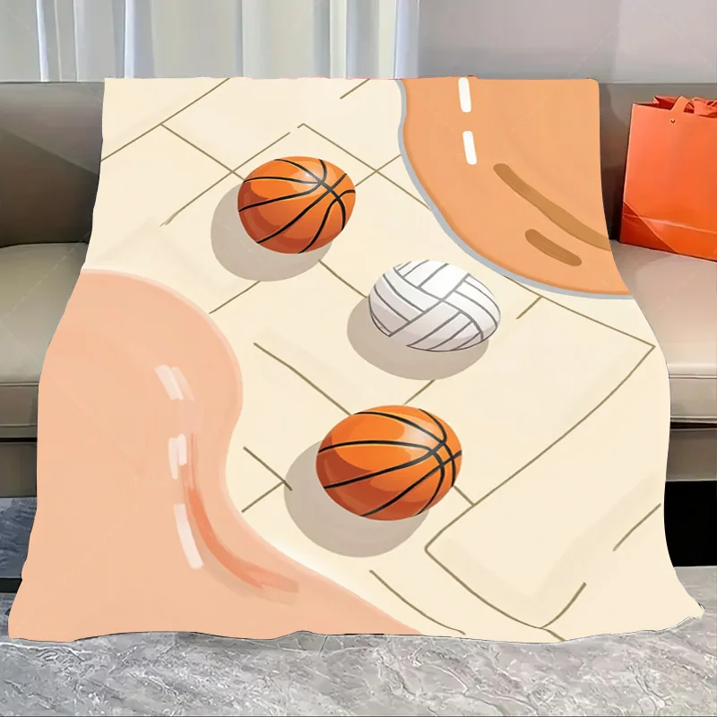 

1 шт. фланелевое одеяло, спортивное одеяло с дизайном баскетбола и волейбола для декора игровой комнаты