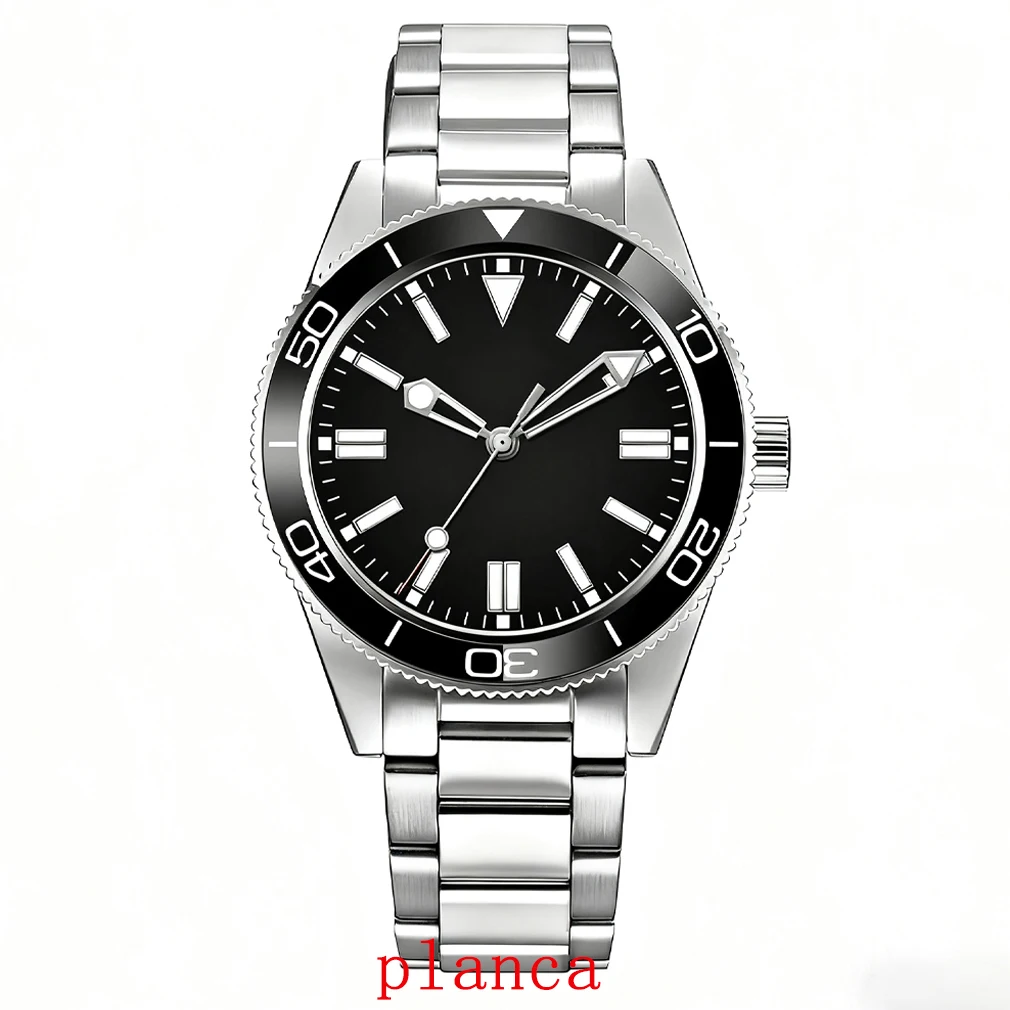 Logotipo personalizado 41mm NH35 movimiento Casual hombres reloj mecánico automático cristal de zafiro Esfera estéril reloj luminoso