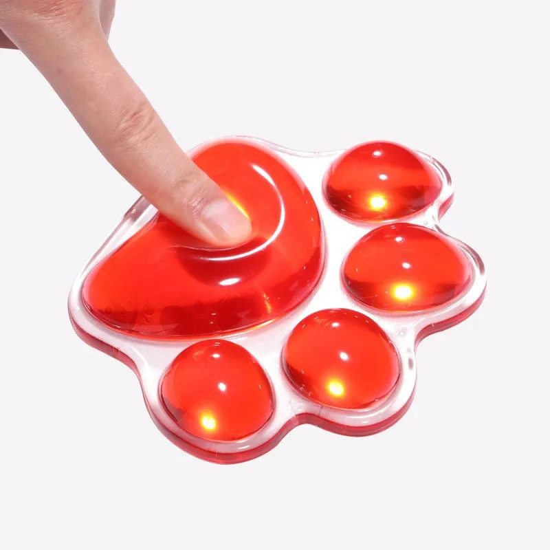 Pink Translucent Gel Mouse Pad with 3D Cute Design Ergonomic Wrist Support Cushion Non Slip Desktop Computer Accessory