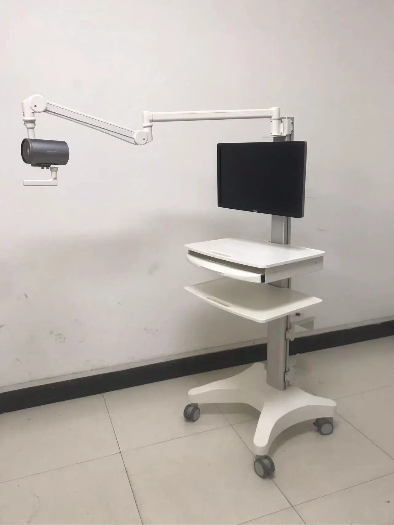 Medical Trolley, 1700 x 600 x 500mm Remote Consultation Cart, Surgical Mobile Trolley, Hospital Furniture Workstation