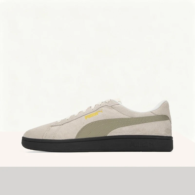 Puma Smash 3.0 L Versatile,Durable,Lightweight Low-Top Sneakers for Urban Commuting (Unisex) in Beige,White, and Green 390984-07